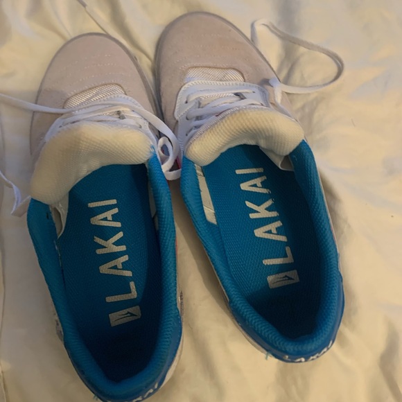 Lakai Skateboard Shoes Cambridge White/Coral Suede size 9.5 - Picture 4 of 6